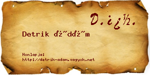 Detrik Ádám névjegykártya
