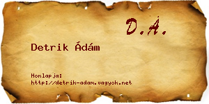 Detrik Ádám névjegykártya